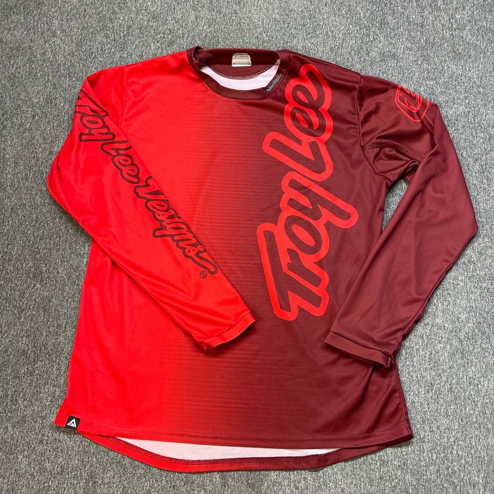 Troy Lee Designs Sprint Fifty-50 LS Cycling Jersey Red Maroon Mens XL MTB BMX